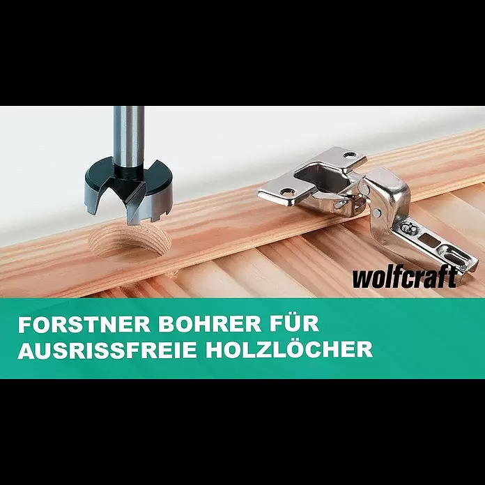Wolfcraft Forstnerbohrer-Set5 -tlg., Durchmesser Schaft: 10 mm - Forstner Bohrer für ausrissfreie Holzlöcher | wolfcraft