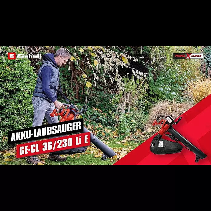 Einhell Power X-Change 18V Akku-Laubsauger & -Laubbläser 36/230 LI E-SOLO - 18 V, Ohne Akku, Blasleistung: 225 m³/h, Blasgeschwindigkeit: 230 km/h - Einhell Power X-Change Akku-Gebläse - GE-CL 36/230 Li E