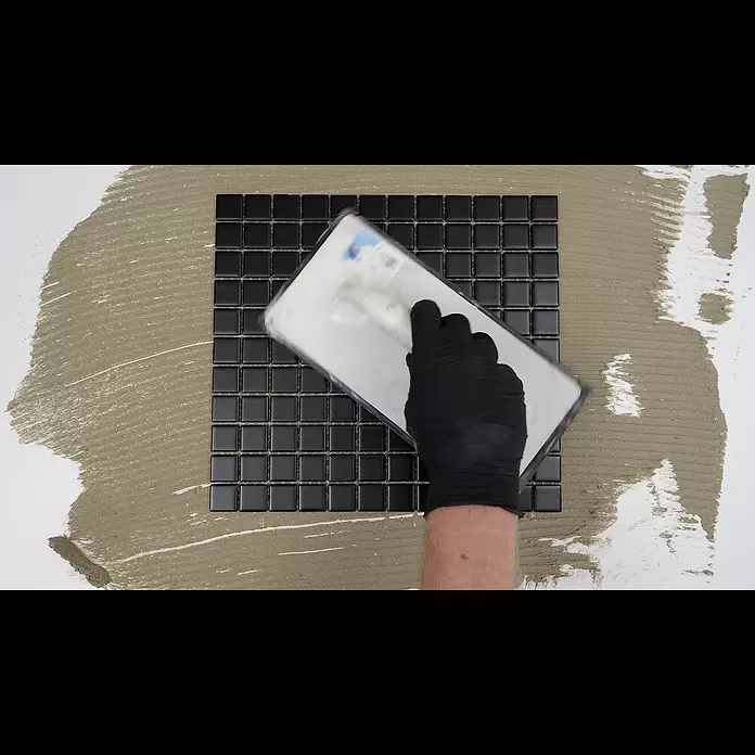 Mosaikfliese Quadrat Eco VP25831PUR - 31,6 x 31,6 cm, Glas, Beige, Glänzend - Mosaik Verlegevideo