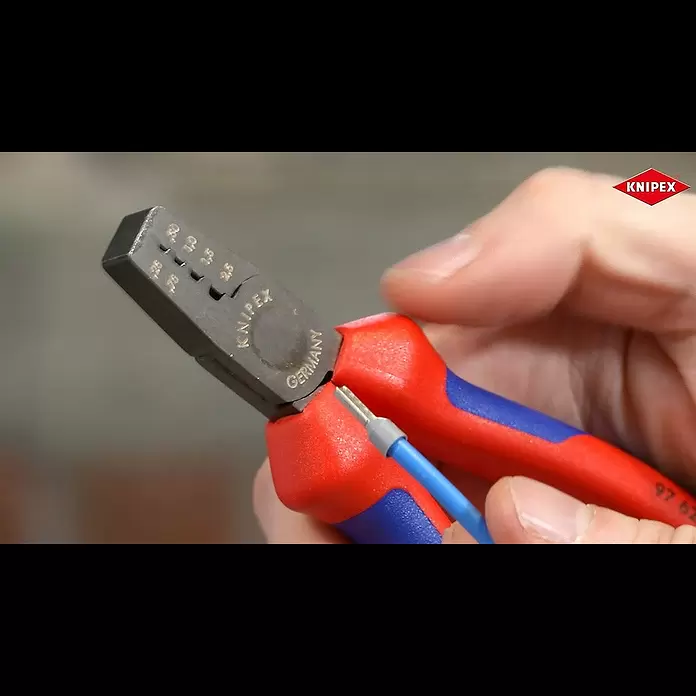 Knipex Crimpzange - Länge: 18 cm, Stahl - Knipex Handcrimpzangen für Aderendhülsen