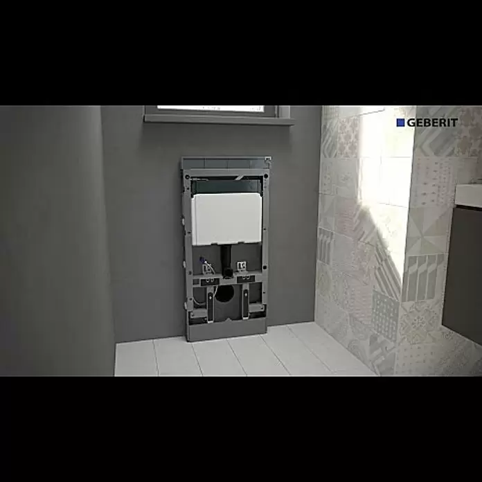 Geberit Sanitärmodul für Wand-WC Monolith - 131.022.SI.5 - 2-Mengen-Spülung, 10,6 x 48,2 x 101 cm, Weiß - Geberit Monolith WC (Nordics) - Installation