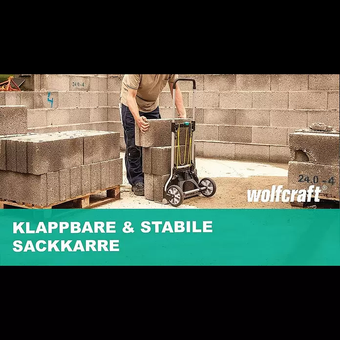 Wolfcraft Sackkarre TS 850 - Traglast: 100 kg - Klappbare & stabile Sackkarre - Ideal für jeden Kofferaum | wolfcraft