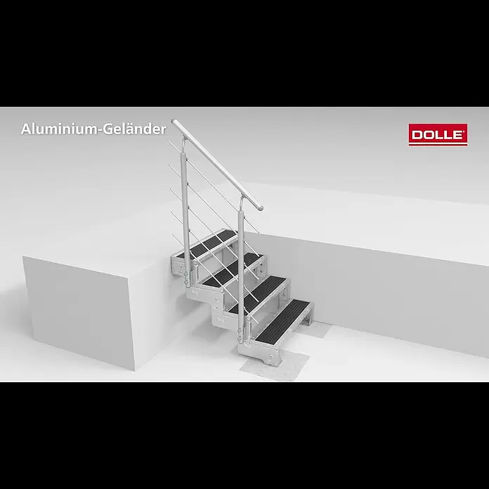 Dolle Treppengeländer Gardentop Set 3 - Passend für: Dolle Außentreppe Gardentop, sechs Stufen - Montage Außentreppe DOLLE Gardentop mit Einlegestufenrahmen