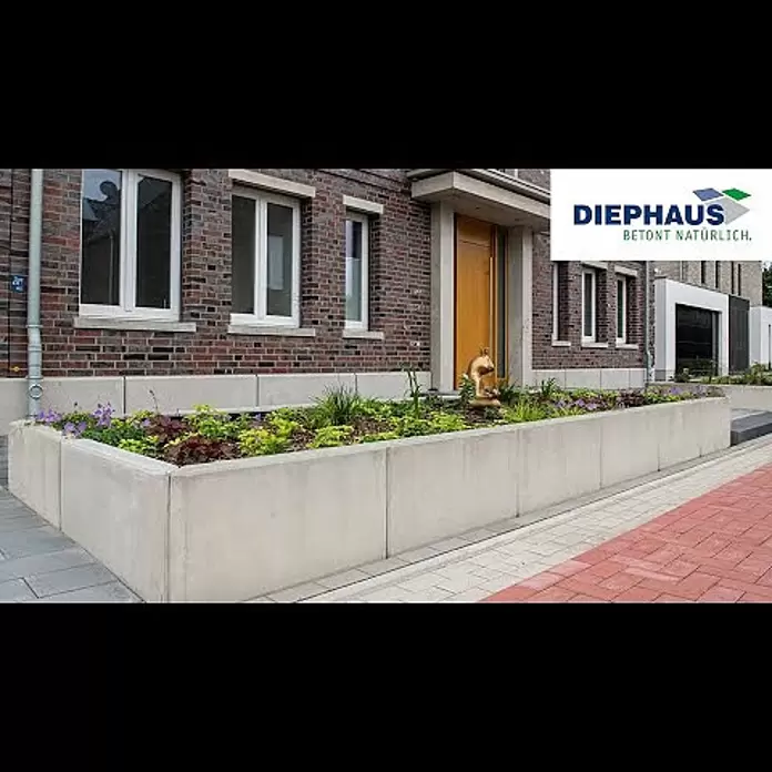 Diephaus L-Stein Außenecke - 80 cm, 100 cm, Stärke: 12 cm, Grau - DIEPHAUS Bewehrte L-Steine in der Verlegung
