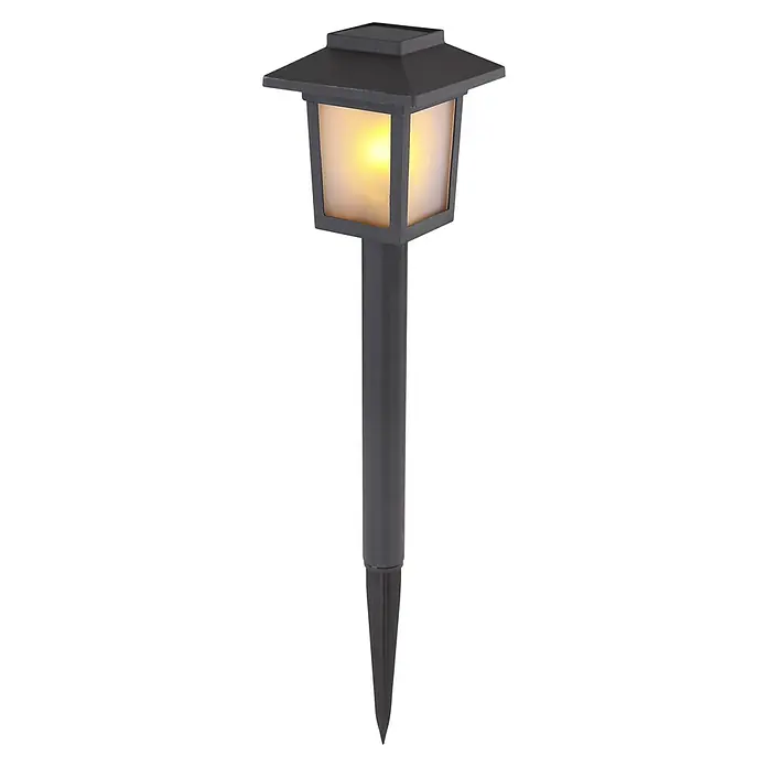 Globo Solar-Dekoleuchte - L x B x H: 8 x 8 x 37 cm, Schwarz, IP44 - Ein Solar-Gartenlicht mit einem mattschwarzen Rahmen und einem warmweißen Licht, das eine gemütliche Atmosphäre im Garten schafft.