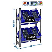 Simonrack Estantería para cajas de bebidas (L x An x Al: 30 x 80 x 100 cm, Capacidad de carga: 100 kg/balda, Apto para: 4 Cajas)