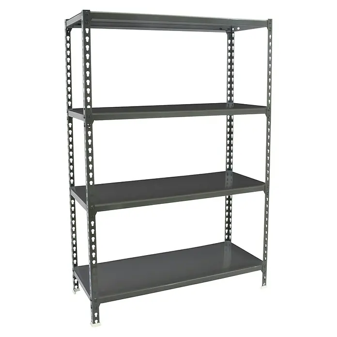 Simonrack Simonclick Metallregal Simonclick Super Plus - H x B x T: 150 x 110 x 30 cm, Traglast pro Boden: 200 kg, Anzahl Böden: 4 Stk., Stecken, Anthrazit/Anthrazit - Graues Metallregal mit vier Regalböden. Ideal für Lagerung & Organisation, robust und stabil, bietet es viel Platz.