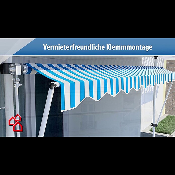 Sunfun KlemmmarkiseGrau/Weiß, Breite: 3 m, Ausfall: 1,3 m Product