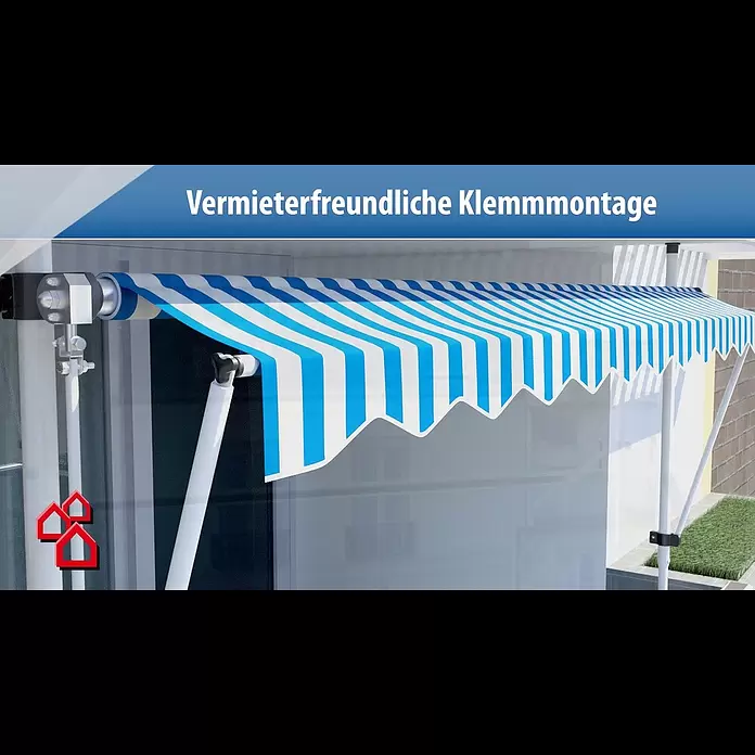 Sunfun KlemmmarkiseGelb/Weiß, Breite: 2,5 m, Ausfall: 1,3 m - Klemmmarkise | BAUHAUS