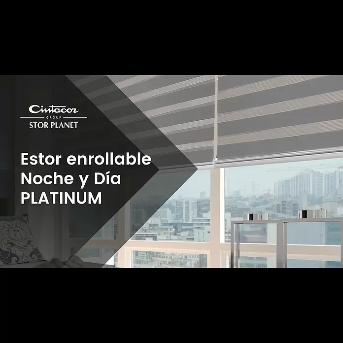 Estor noche y día Platinum - An x Al: 200 x 250 cm, Plateado - Estor enrollable Noche y Día PLATINUM