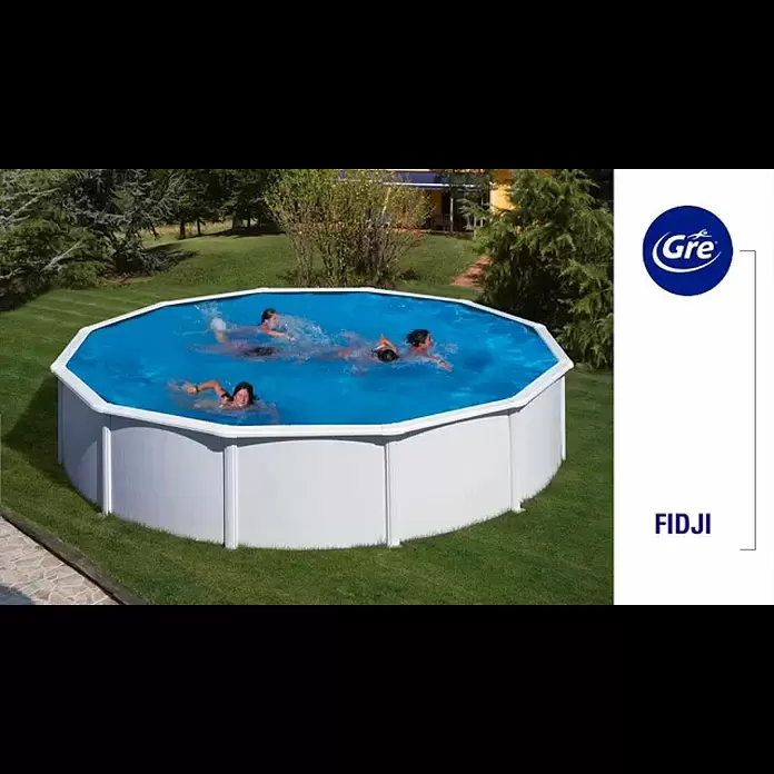 Gre Piscina de acero desmontable Fidji - Ø x Al: 300 x 120 cm, Blanco, 7.418 l - Fidji2