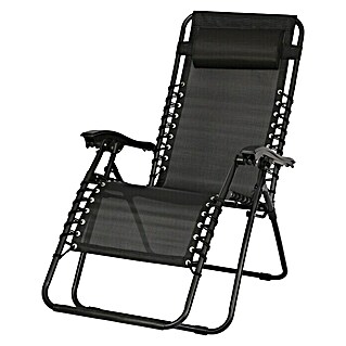 Relaxstoel Zero Gravity (201 x 67 x 96, Textileen, zwart/antraciet)