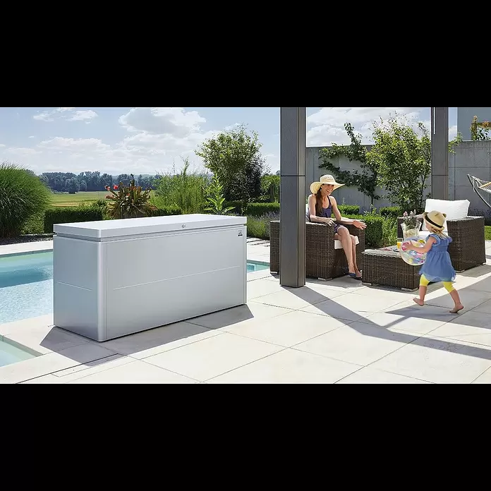 Biohort LoungeBox Gartenbox LoungeBox 160 - Silber Metallic, 160 x 70 x 84 cm, Stahl - Loungekissenbox LoungeBox von Biohort