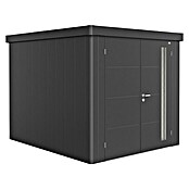 Biohort Neo Gerätehaus 3B (Außenbreite inkl. Dachüberstand: 236 cm, Außentiefe inkl. Dachüberstand: 292 cm, Stahl, Dunkelgrau-Metallic, Doppeltür) | BAUHAUS
