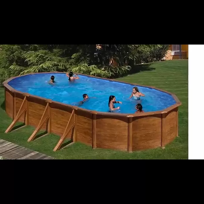 Gre Piscina de acero desmontable Pacific - L x An x Al: 610 x 375 x 120 cm, Marrón claro, 20.893 l - Pacific2