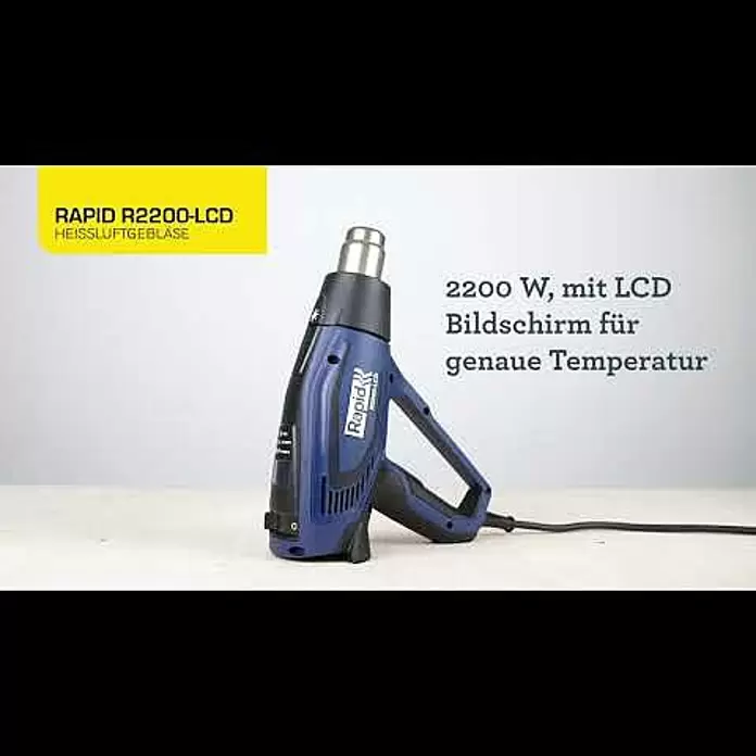 Rapid Heißluftgebläse 2200-LCD - 2.200 W, Temperaturbereich: 50 °C - 650 °C - Rapid R2200-LCD Heißluftgebläse