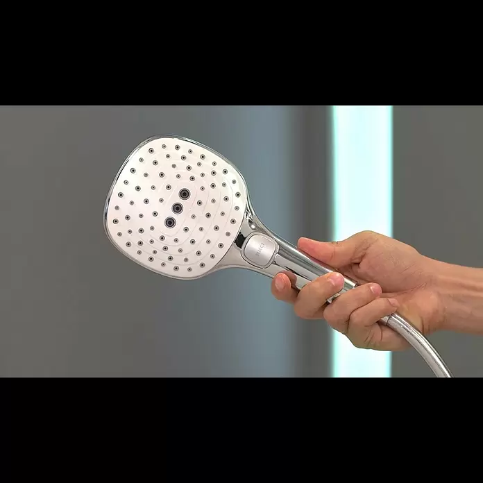 Hansgrohe Handbrause Raindance Select E - Anzahl Funktionen: 3 Stk., Durchmesser: 12 cm, Chrom - hansgrohe Raindance Select E 120 hand shower