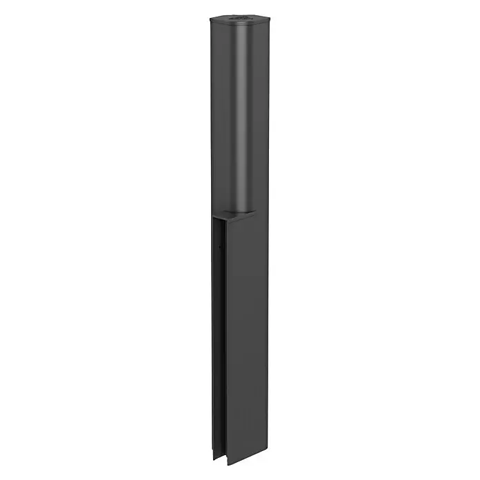 Biohort DaVinci Pfosten Höhensprung Maxi-Mini - 7,2 x 10,5 x 77 cm, Dunkelgrau Metallic - Hoher dunkelgrauer Metall-Außenpoller mit strukturierter Oberseite und einer vertieften Ablage.