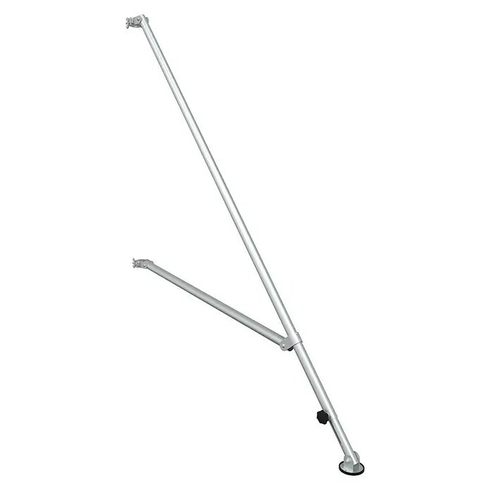 Krause Stabilo Ausleger - Länge: 2,65 m - Silbernes Bühnenbein mit einem seitlichen Arm und Fuß für Stabilität, ideal für Bühnenaufbauten.