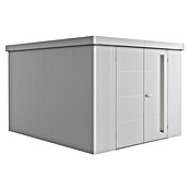 Biohort Neo Gerätehaus 4C (Außenbreite inkl. Dachüberstand: 292 cm, Außentiefe inkl. Dachüberstand: 348 cm, Stahl, Silber-Metallic, Doppeltür) | BAUHAUS