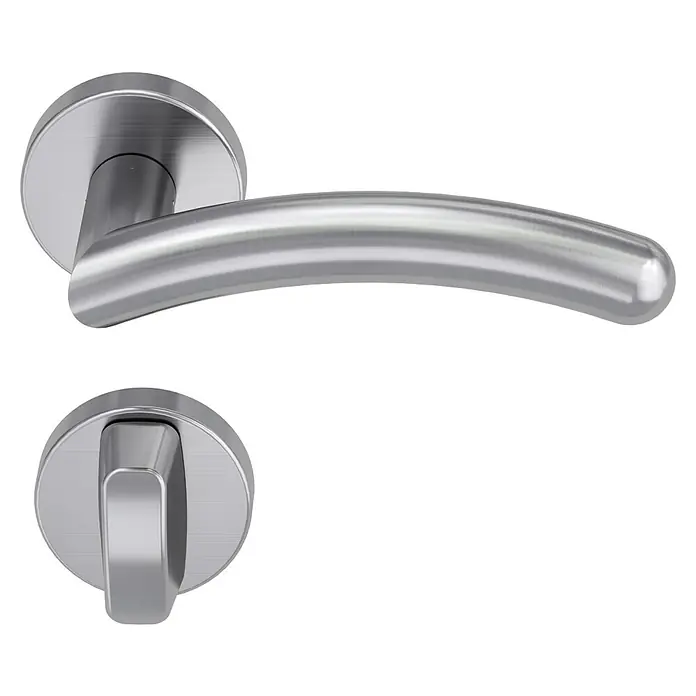 Diamond Doors Modern Drückergarnitur WC Swing - Edelstahl, L-Form, Stärke Tür: 40 mm - 45 mm, Schlitzkopf/Olive - Elegante Türgarnitur aus Edelstahl. Zeitloses Design für moderne Inneneinrichtungen, robust und langlebig.