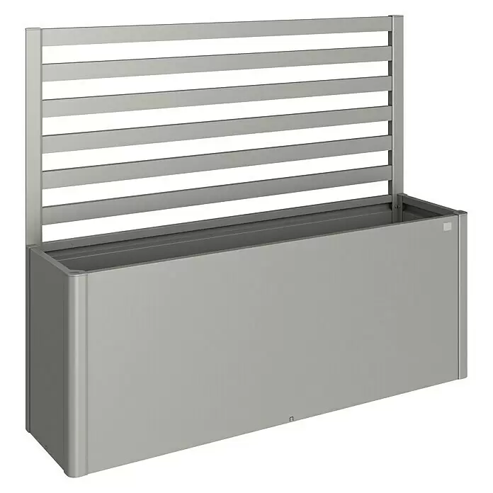 Biohort Sichtschutz-Rankgitter - 201 x 91 cm, Quarzgrau Metallic, Passend für: Biohort Hochbeet & Hochbeet Belverde - Moderner grauer Metall-Pflanzkasten mit integriertem Rankgitter für Kletterpflanzen.