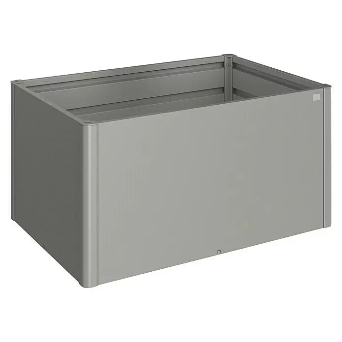 Biohort Hochbeet - 102 x 152 x 77 cm, Stahl, Quarzgrau Metallic - Rechteckiges graues Metall-Hochbeet.