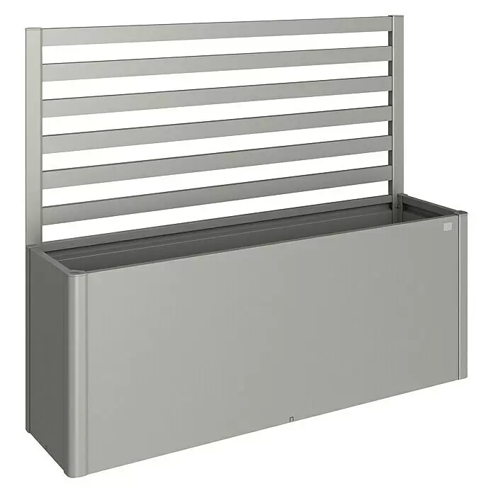 Biohort DaVinci Sichtschutz-Rankgitter - Passend für: Biohort DaVinci Pflanzkasten Gr. 200, Quarzgrau Metallic, Stahl - Hellgrauer Metall-Pflanzkasten mit integriertem Rankgitter.