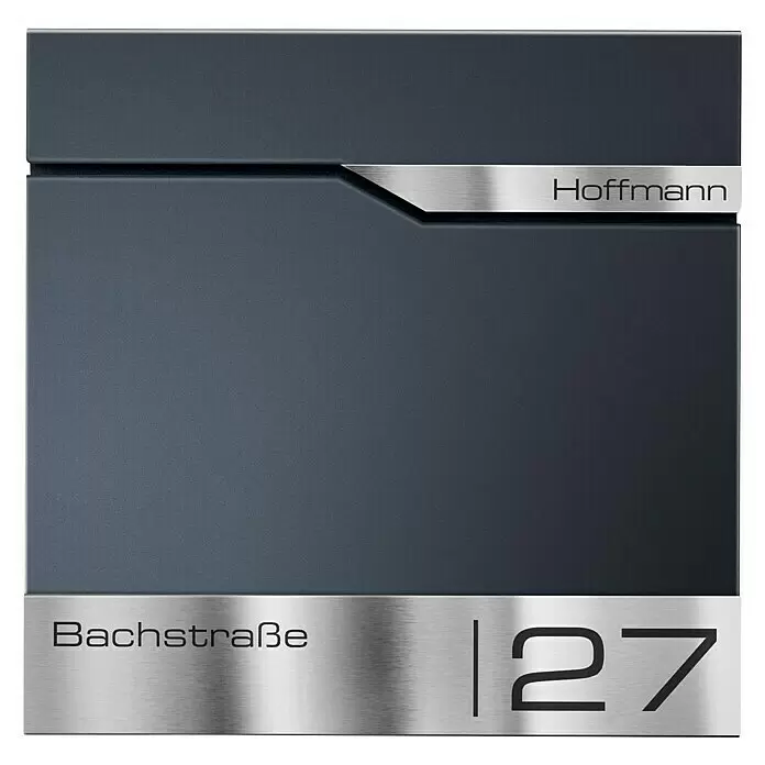 Metzler Wandbriefkasten SiebertL x B x H: 10,5 x 37 x 37 cm, Anthrazit, Stahl, Zeitungsfach