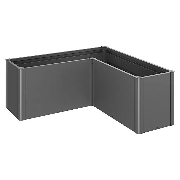 Biohort Belvedere Hochbeet Belvedere L - 152 x 152 x 61 cm, Stahl, Dunkelgrau Metallic - L-förmiges, dunkelgraues Hochbeet aus Metall.