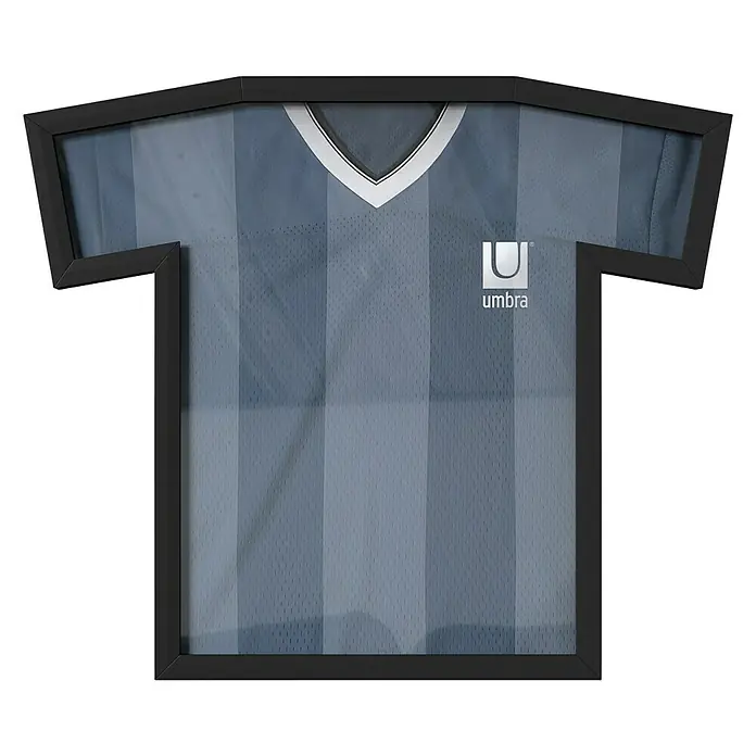 Umbra Bilderrahmen Trikot - 62 x 72 cm, Schwarz - Graues Umbra T-Shirt-Display mit Rahmen. Einzigartiges Design zur stilvollen Präsentation und zum Schutz Ihres Lieblings-Trikots.