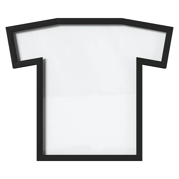 Umbra Bilderrahmen Trikot - 62 x 72 cm, Schwarz - T-Shirt-förmiger Bilderrahmen in Schwarz, ideal für die Präsentation besonderer Erinnerungen oder Lieblingsstücke. Schlichtes, modernes Design für jeden Raum.