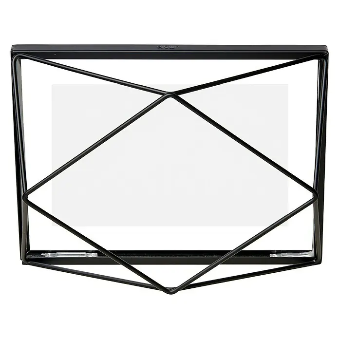 Umbra Bilderrahmen Prisma - 10 x 15 cm, Schwarz, Glas - Elegante schwarze Umbra-Serviettenbox mit geometrischem Drahtdesign, ideal für stilvolle Tischdekoration und praktische Aufbewahrung von Servietten.