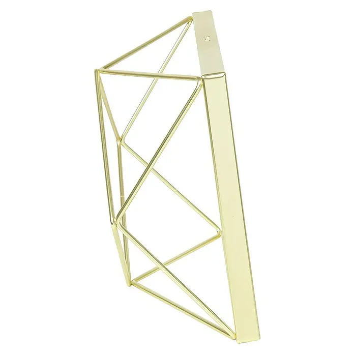 Umbra Bilderrahmen Prisma - 10 x 15 cm, Messing, Glas - Goldener geometrischer Zeitschriftenständer mit minimalistischem Design, ideal für eine moderne Einrichtung. Stilvolle Aufbewahrung für Zeitschriften.