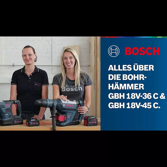 Bosch Professional AMPShare 18V Akku-Kombihammer GBH 18V-36 C - 18 V, Ohne Akku, 7 J - Alles über die Bosch Professional GBH 18V-36 C & GBH 18V-45 C BITURBO Brushless Akkubohrhämmer