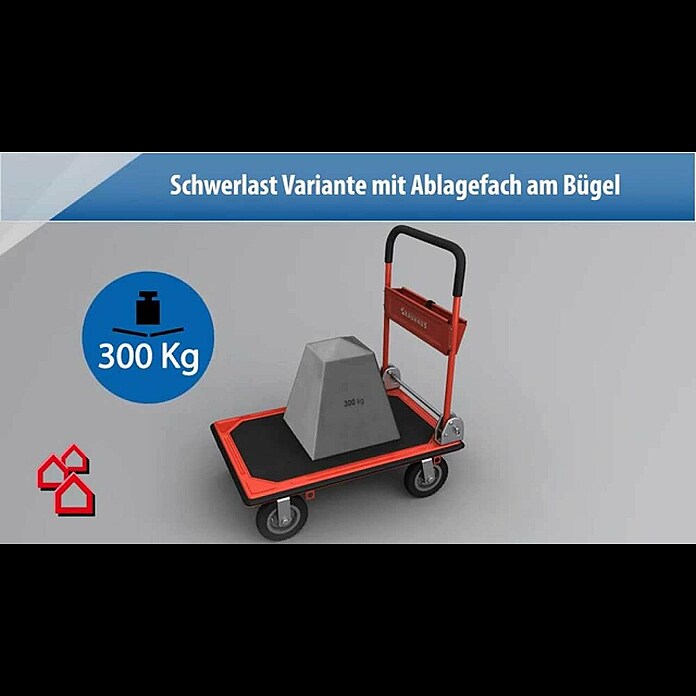 BAUHAUS PlattformwagenStahl, Tragkraft: 150 kg, Zusammenklappbar Product