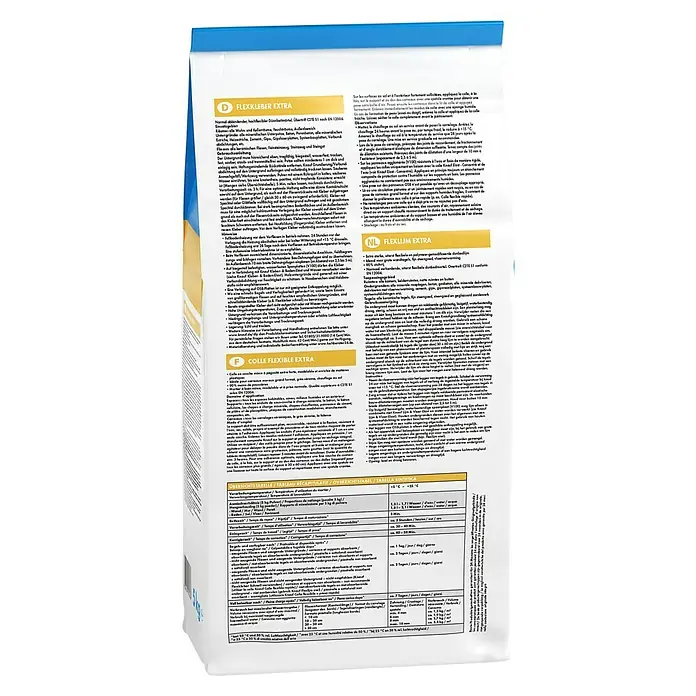 Knauf Flexkleber Extra - 5 kg - Produktbild von Flexkleber Extra, einem Mörtelkleber für Fliesen, geeignet für verschiedene Untergründe im Innen- und Außenbereich.