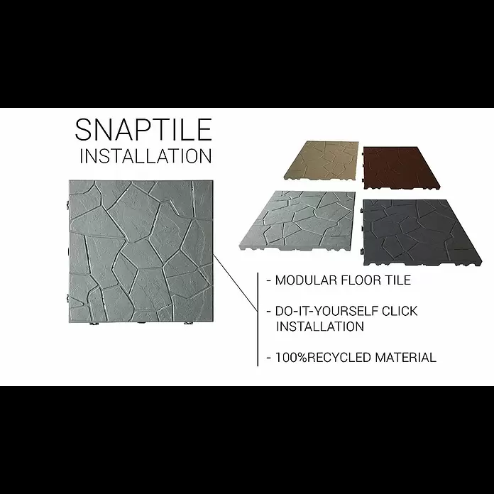 WPC-Fliese Snaptile - Anthrazit, 38 x 38 x 2,5 cm, 1 Stk. - SNAPTILE by ONEK - Installation