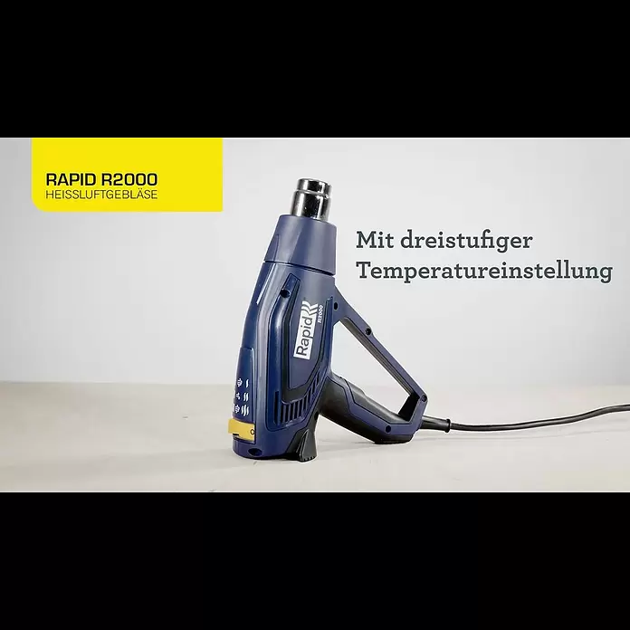 Rapid Heißluftgebläse R2000 - 2.000 W, Temperaturbereich: 60 °C - 600 °C - Rapid R2000 Heißluftgebläse - DE