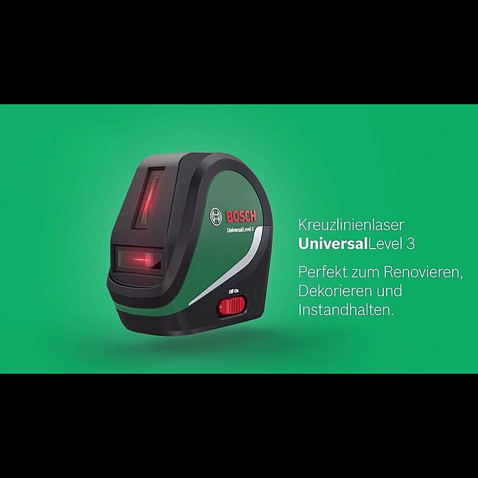 Bosch Kreuzlinienlaser Universal Level 3Max. Arbeitsbereich: 10 m, Mit Stativ Product