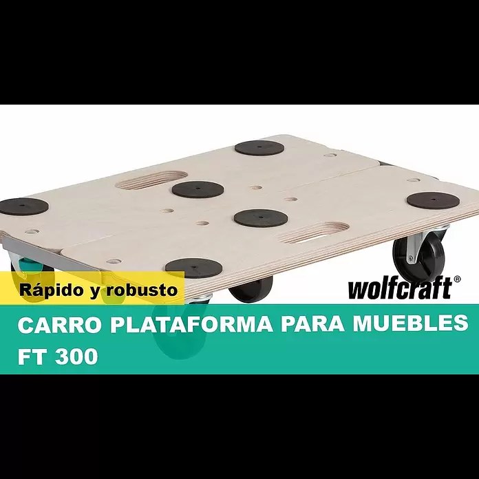 Wolfcraft Base con ruedas FT300 - L x An x Al: 565 x 390 x 120 mm, Capacidad de carga: 200 kg, Madera - FT300