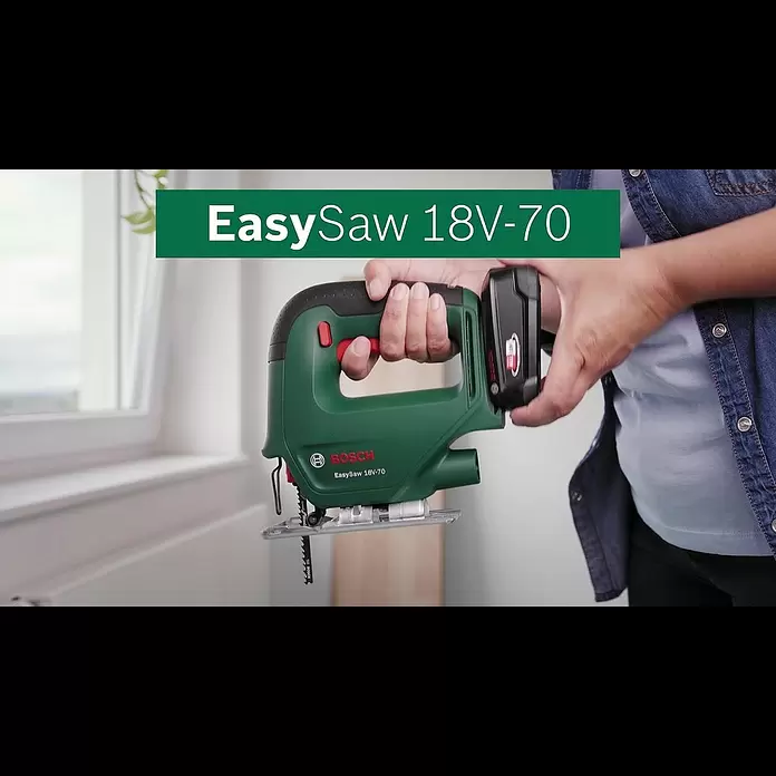 Bosch Power for All 18V Akku-Stichsäge EasySaw 18V-70 - 18 V, Ohne Akku, Leerlaufhubzahl: 0 /min - 2.600 /min - Bosch stellt vor: EasySaw 18V-70