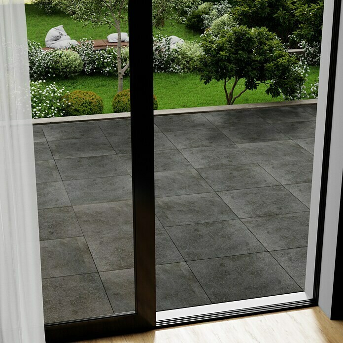 Marazzi Terrassenfliese E20T Basalt60 x 60 x 2 cm, Schwarz, Matt Mood Shot