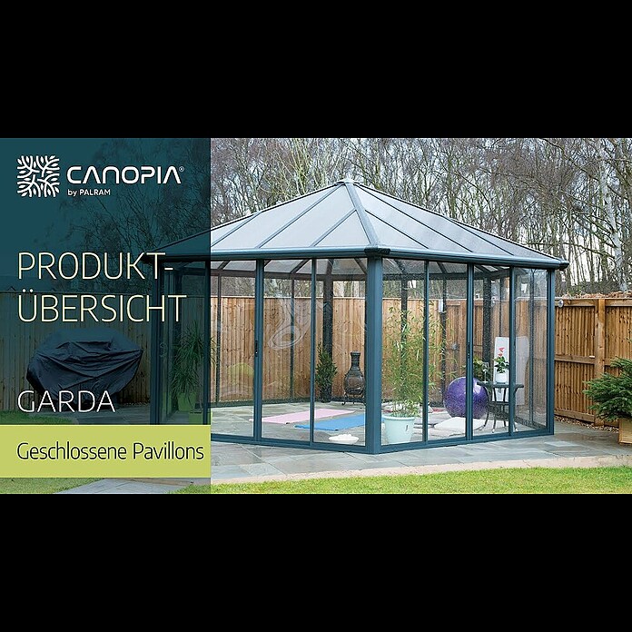 Palram – Canopia Gartenpavillon Garda5,95 x 5,17 m, Dachstärke: 16 mm Product