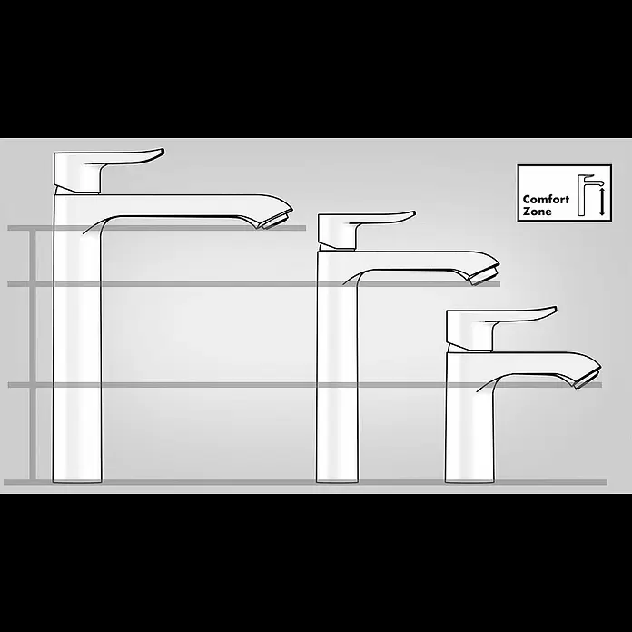 Hansgrohe Vernis Shape Waschtischarmatur 100 - Höhe: 15,2 cm, Schwarz, Matt - Hansgrohe ComfortZone technology