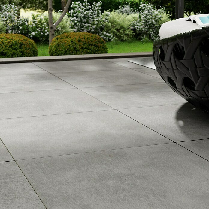 Marazzi Terrassenfliese E20T Plaster Grey60 x 60 x 2 cm, Grau, Matt Mood Shot