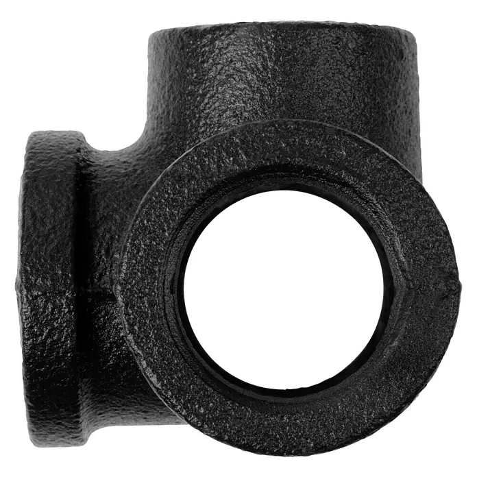 Walteco Rusticline T-Y-Stück Tube - Stahl, Schwarz - Schwarzes T-Stück aus Gusseisen für Rohre, robust und langlebig für verschiedene Sanitär- und Industrieanwendungen.