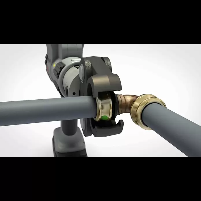 Viega Raxofix Press-AnschlussverschraubungDurchmesser: 25 mm, Innengewinde: 1 ¼″ - 3D Animation VIEGA Raxofix Vearbeitung