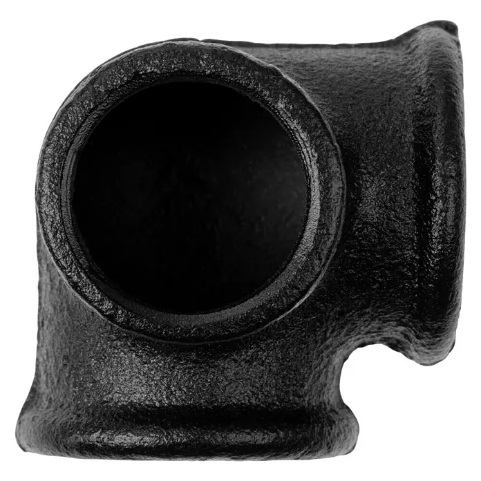 Walteco Rusticline Y-Stück Tube - Stahl, Schwarz - Schwarzes T-Stück Rohrverschraubung mit deutlicher Textur, ideal für industrielle Anwendungen und robuste Rohrverbindungen.