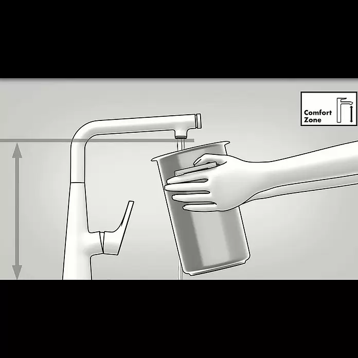 Hansgrohe Spültischarmatur Logis 260 - Chrom, Glänzend - Hansgrohe kitchen mixer with swivel spout (ComfortZone)